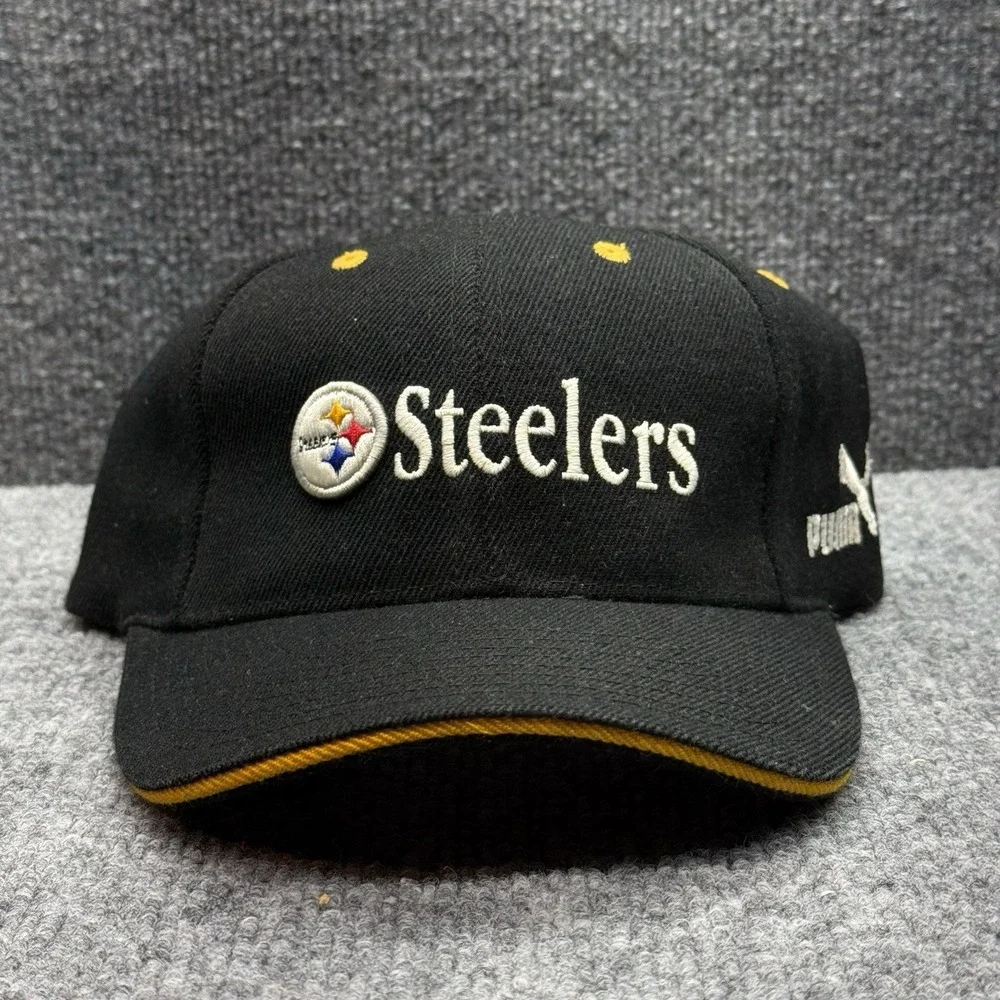 Vintage Steelers NFL Pro‎ Line Puma Baseball Cap Hat Black Pittsburgh 90s